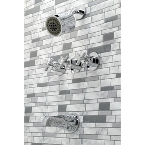 Millennium Three-Handle 5-Hole Wall Mount Tub and Shower Faucet