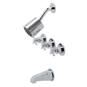 Millennium Three-Handle 5-Hole Wall Mount Tub and Shower Faucet