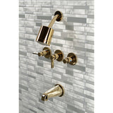 NuvoFusion Three-Handle 5-Hole Wall Mount Tub and Shower Faucet