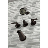 NuvoFusion Three-Handle 5-Hole Wall Mount Tub and Shower Faucet