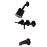 NuvoFusion Three-Handle 5-Hole Wall Mount Tub and Shower Faucet