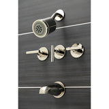 Manhattan Three-Handle 5-Hole Wall Mount Tub and Shower Faucet