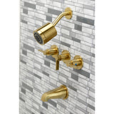 NuvoFusion Three-Handle 5-Hole Wall Mount Tub and Shower Faucet