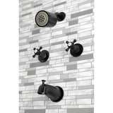 Metropolitan Two-Handle 4-Hole Wall Mount Tub and Shower Faucet