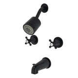 Metropolitan Two-Handle 4-Hole Wall Mount Tub and Shower Faucet