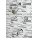 Metropolitan Two-Handle 4-Hole Wall Mount Tub and Shower Faucet