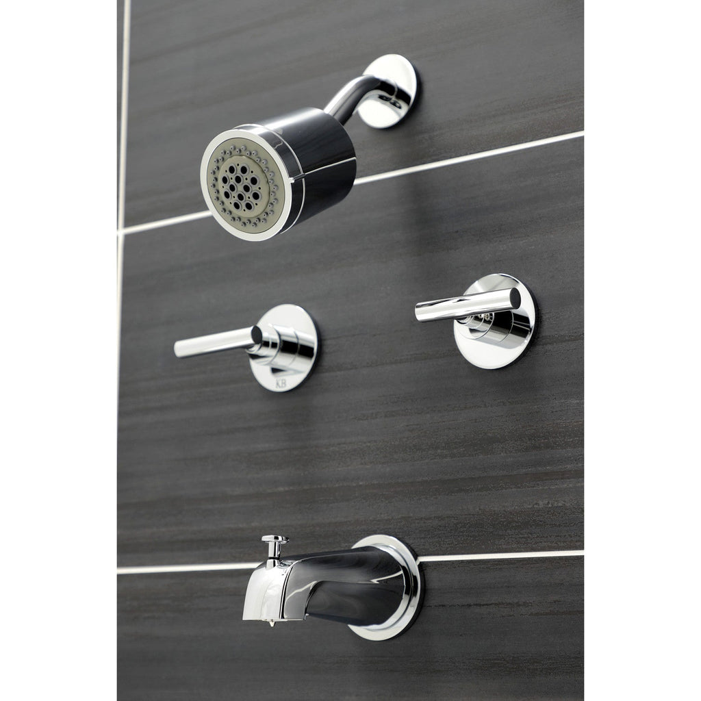 Manhattan Two-Handle 4-Hole Wall Mount Tub and Shower Faucet