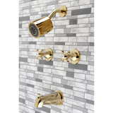 Metropolitan Two-Handle 4-Hole Wall Mount Tub and Shower Faucet