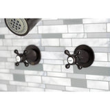 Metropolitan Two-Handle 4-Hole Wall Mount Tub and Shower Faucet