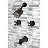 Metropolitan Two-Handle 4-Hole Wall Mount Tub and Shower Faucet