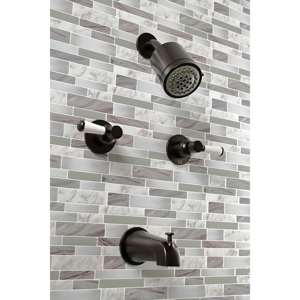 Paris Two-Handle 4-Hole Wall Mount Tub and Shower Faucet
