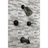 Centurion Two-Handle 4-Hole Wall Mount Tub and Shower Faucet
