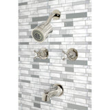 Metropolitan Two-Handle 4-Hole Wall Mount Tub and Shower Faucet