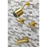 Centurion Two-Handle 4-Hole Wall Mount Tub and Shower Faucet