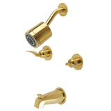 Centurion Two-Handle 4-Hole Wall Mount Tub and Shower Faucet