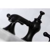 Vintage Two-Handle 3-Hole Deck Mount Widespread Bathroom Faucet with Brass Pop-Up