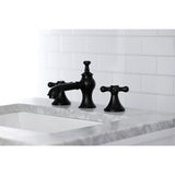 Vintage Two-Handle 3-Hole Deck Mount Widespread Bathroom Faucet with Brass Pop-Up