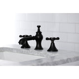 Essex Two-Handle 3-Hole Deck Mount Widespread Bathroom Faucet with Brass Pop-Up Drain