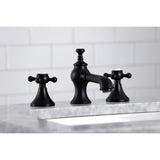 English Country Two-Handle 3-Hole Deck Mount Widespread Bathroom Faucet with Brass Pop-Up