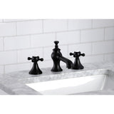 English Country Two-Handle 3-Hole Deck Mount Widespread Bathroom Faucet with Brass Pop-Up