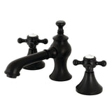 English Country Two-Handle 3-Hole Deck Mount Widespread Bathroom Faucet with Brass Pop-Up