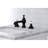 Vintage Two-Handle 3-Hole Deck Mount Widespread Bathroom Faucet with Brass Pop-Up Drain