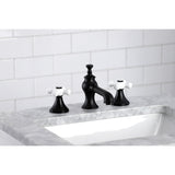 Vintage Two-Handle 3-Hole Deck Mount Widespread Bathroom Faucet with Brass Pop-Up Drain