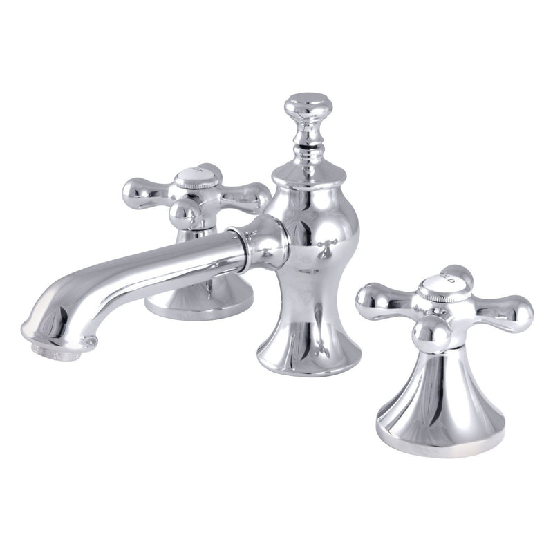 Vintage Two-Handle 3-Hole Deck Mount Widespread Bathroom Faucet with Brass Pop-Up Drain