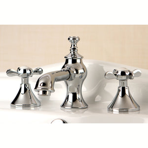 Essex Two-Handle 3-Hole Deck Mount Widespread Bathroom Faucet with Brass Pop-Up Drain