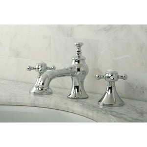 English Country Two-Handle 3-Hole Deck Mount Widespread Bathroom Faucet with Brass Pop-Up