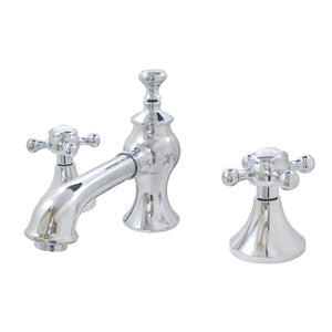 English Country Two-Handle 3-Hole Deck Mount Widespread Bathroom Faucet with Brass Pop-Up