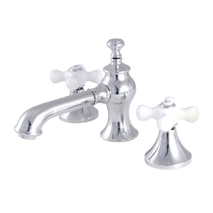 Vintage Two-Handle 3-Hole Deck Mount Widespread Bathroom Faucet with Brass Pop-Up