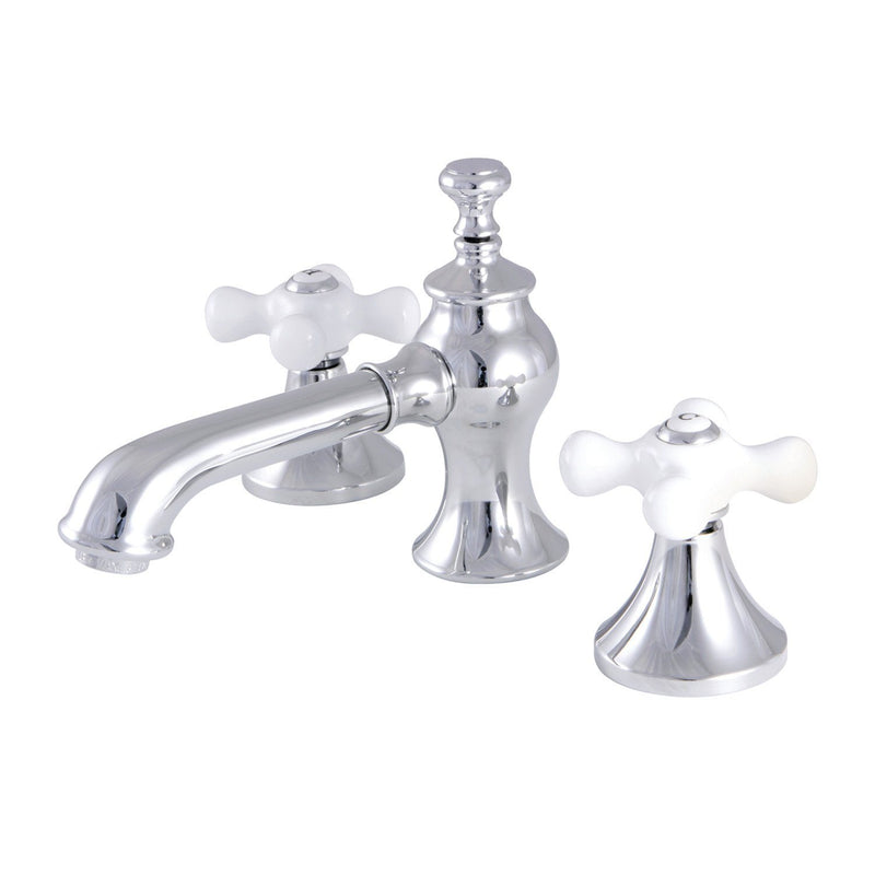 Vintage Two-Handle 3-Hole Deck Mount Widespread Bathroom Faucet with Brass Pop-Up Drain
