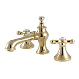 Vintage Two-Handle 3-Hole Deck Mount Widespread Bathroom Faucet with Brass Pop-Up