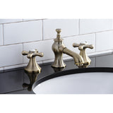 Vintage Two-Handle 3-Hole Deck Mount Widespread Bathroom Faucet with Brass Pop-Up