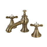 Essex Two-Handle 3-Hole Deck Mount Widespread Bathroom Faucet with Brass Pop-Up Drain
