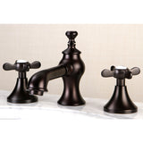Essex Two-Handle 3-Hole Deck Mount Widespread Bathroom Faucet with Brass Pop-Up Drain