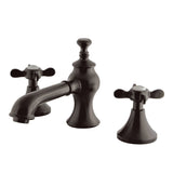 Essex Two-Handle 3-Hole Deck Mount Widespread Bathroom Faucet with Brass Pop-Up Drain