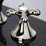 Vintage Two-Handle 3-Hole Deck Mount Widespread Bathroom Faucet with Brass Pop-Up