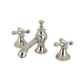 Vintage Two-Handle 3-Hole Deck Mount Widespread Bathroom Faucet with Brass Pop-Up