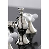 Vintage Two-Handle 3-Hole Deck Mount Widespread Bathroom Faucet with Brass Pop-Up Drain