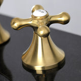 Vintage Two-Handle 3-Hole Deck Mount Widespread Bathroom Faucet with Brass Pop-Up