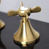 Essex Two-Handle 3-Hole Deck Mount Widespread Bathroom Faucet with Brass Pop-Up Drain