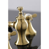 Essex Two-Handle 3-Hole Deck Mount Widespread Bathroom Faucet with Brass Pop-Up Drain