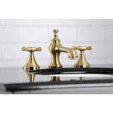Essex Two-Handle 3-Hole Deck Mount Widespread Bathroom Faucet with Brass Pop-Up Drain
