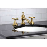Essex Two-Handle 3-Hole Deck Mount Widespread Bathroom Faucet with Brass Pop-Up Drain