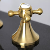 English Country Two-Handle 3-Hole Deck Mount Widespread Bathroom Faucet with Brass Pop-Up