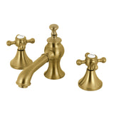 English Country Two-Handle 3-Hole Deck Mount Widespread Bathroom Faucet with Brass Pop-Up