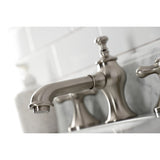 Vintage Two-Handle 3-Hole Deck Mount Widespread Bathroom Faucet with Brass Pop-Up