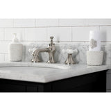 Vintage Two-Handle 3-Hole Deck Mount Widespread Bathroom Faucet with Brass Pop-Up Drain